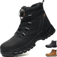 Stivali Da Lavoro Unisex con punta in Acciaio Rinforzato e Chiusura con Bottone