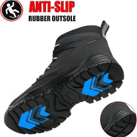 Stivali Da Lavoro Unisex con punta in Acciaio Rinforzato e Chiusura con Bottone