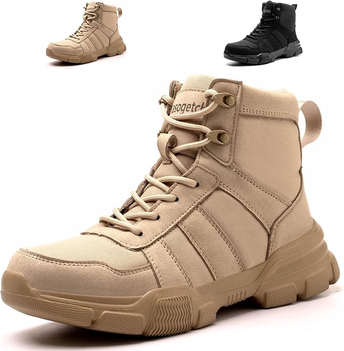 Stivali Antinfortunistica Unisex Leggeri e Traspiranti con punta in Acciaio Rinforzato